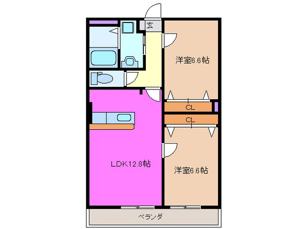 マーレ荘菰野の物件間取画像